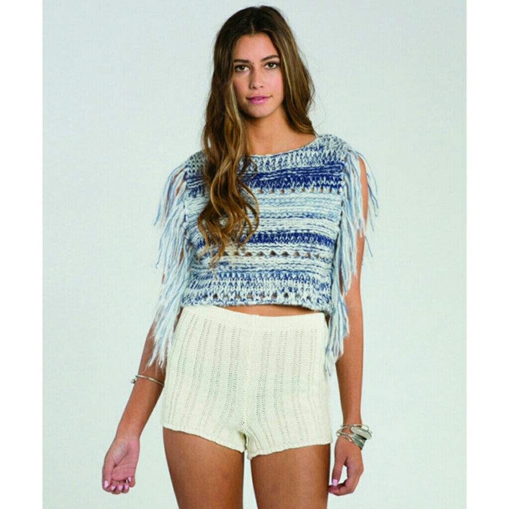 Billabong fringed seascape sweater top